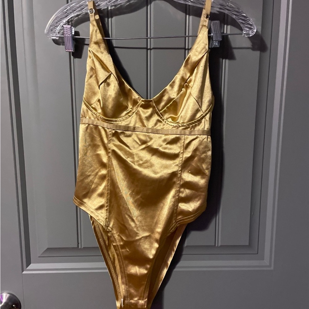 Gold Satin Bodysuit